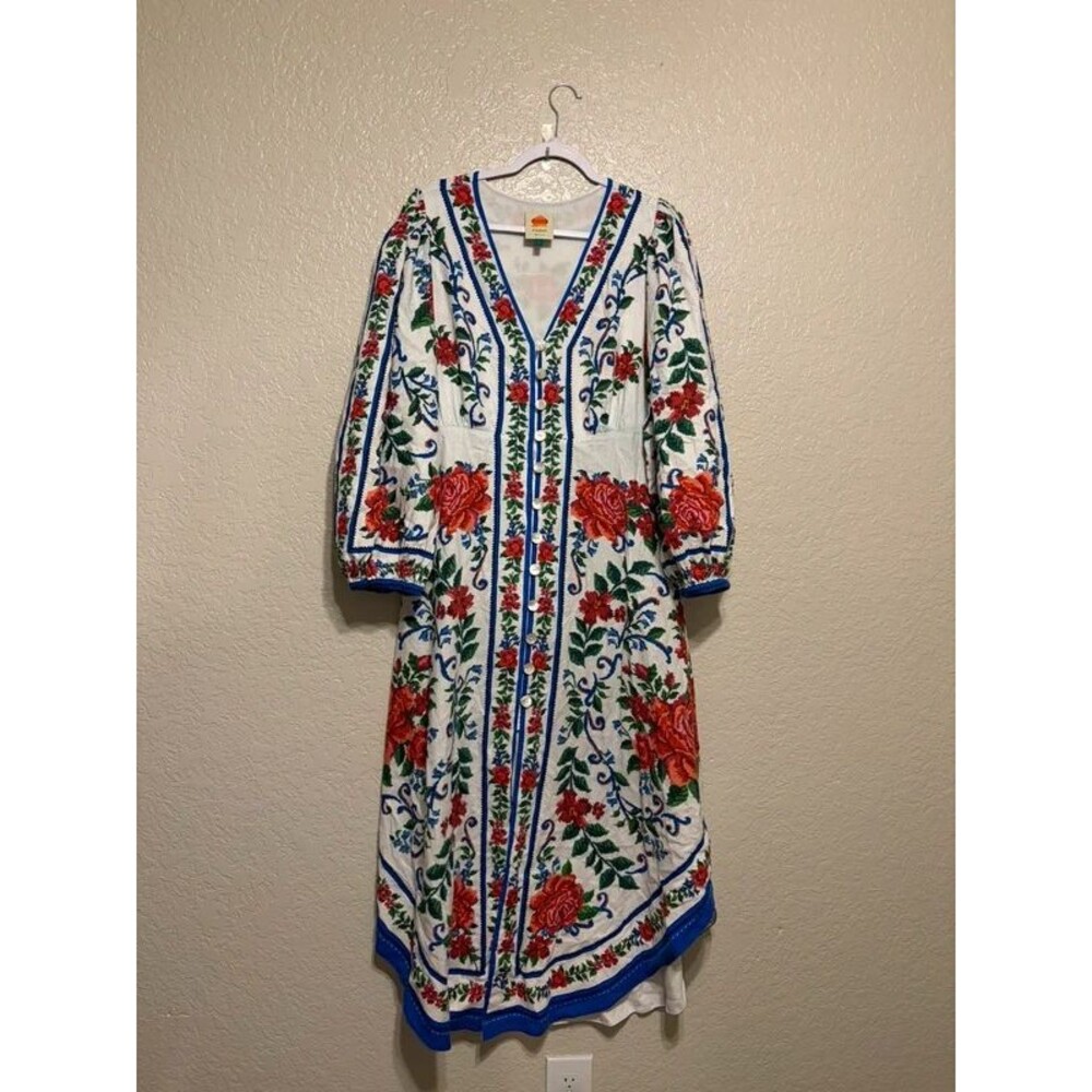 Farm Rio Floral Linen Maxi Dress